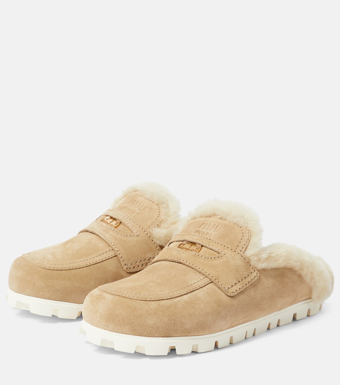 Miu Slippers Light Brown Super Soft Wool