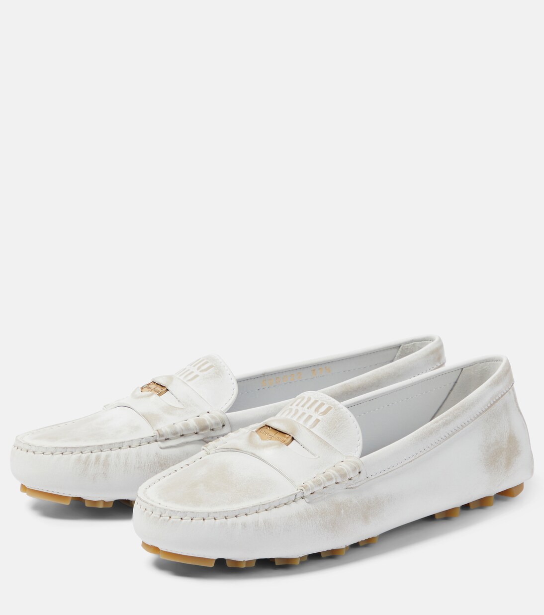 Miu Loafers White cowhide main image 1