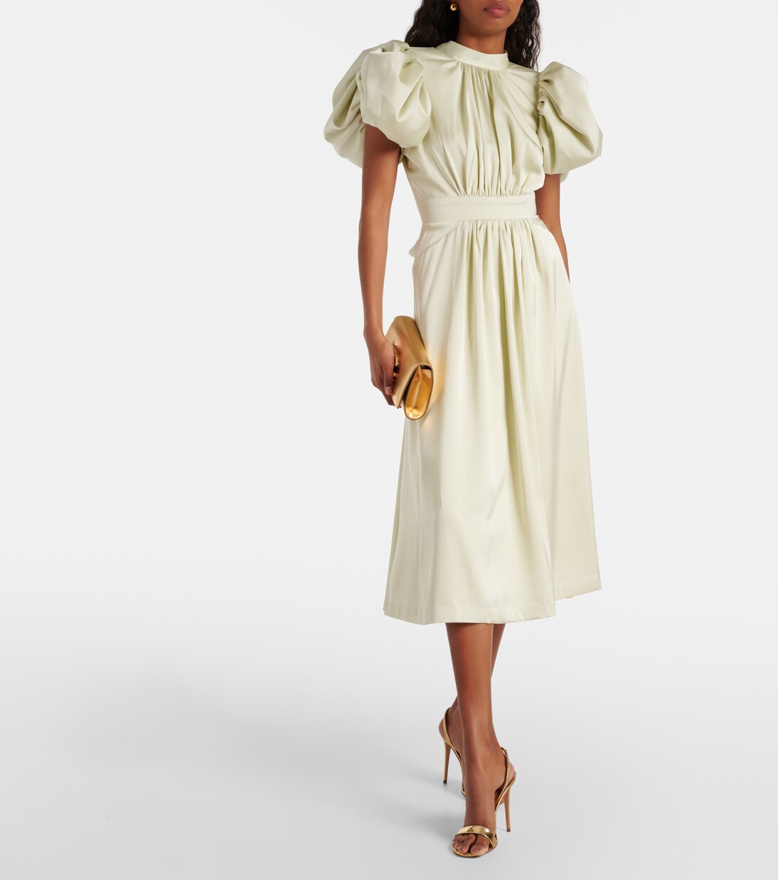 Robe/Tunique En Satin Vert Multicolore - Taille 36 (FR) - Sans Manches - Longueur Courte (Mini) - Neuf Avec Étiquettes