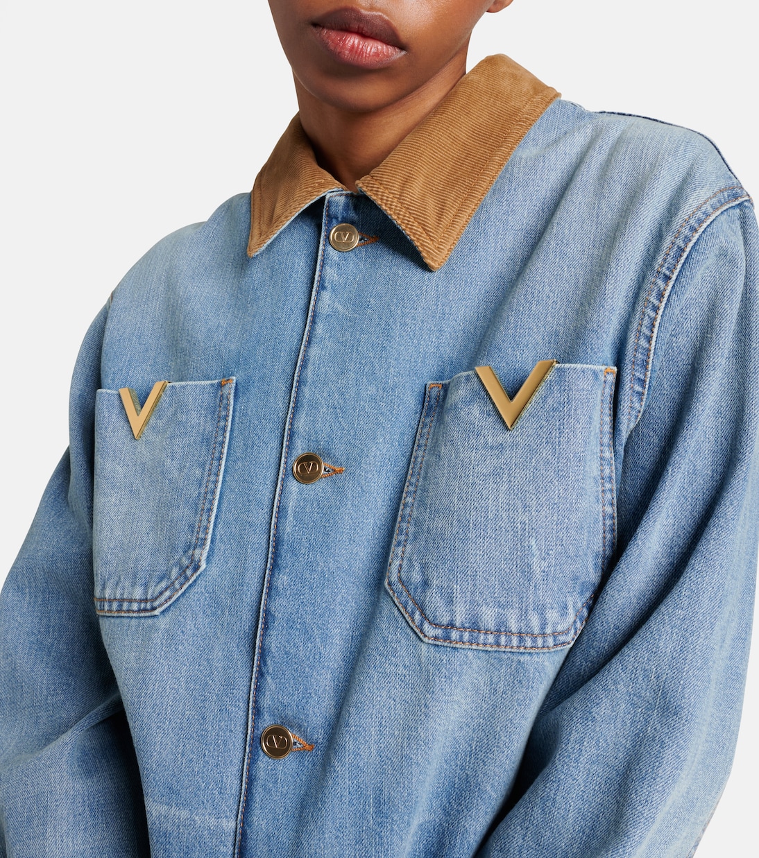 VGold denim jacket in blue - Valentino | Mytheresa
