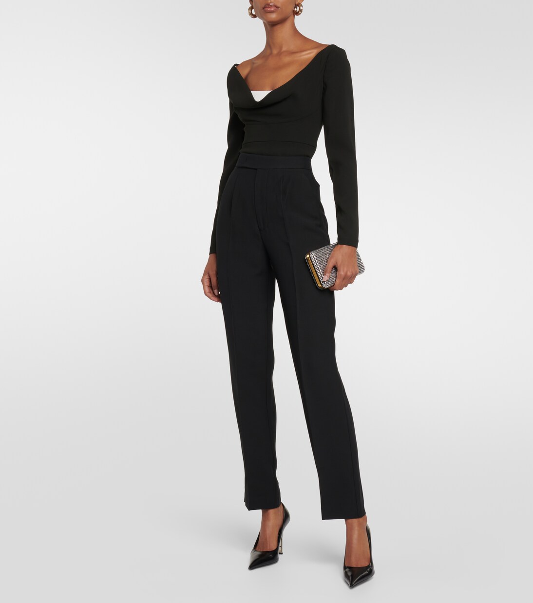 Off-shoulder cady top in black - Roland Mouret | Mytheresa 