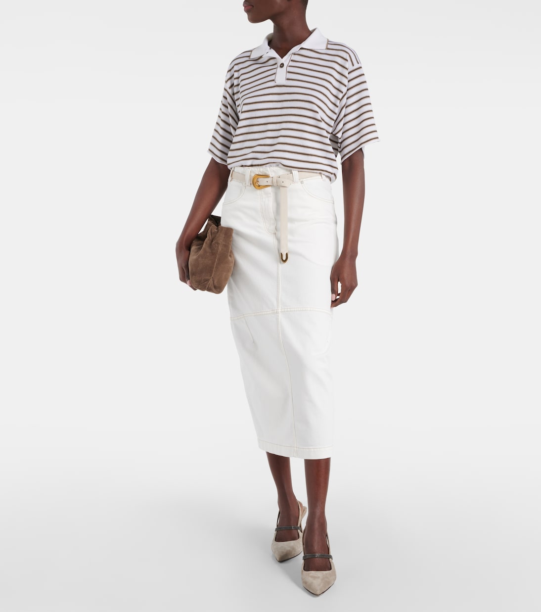 Brunello Cucinelli Blue Denim Skirt
