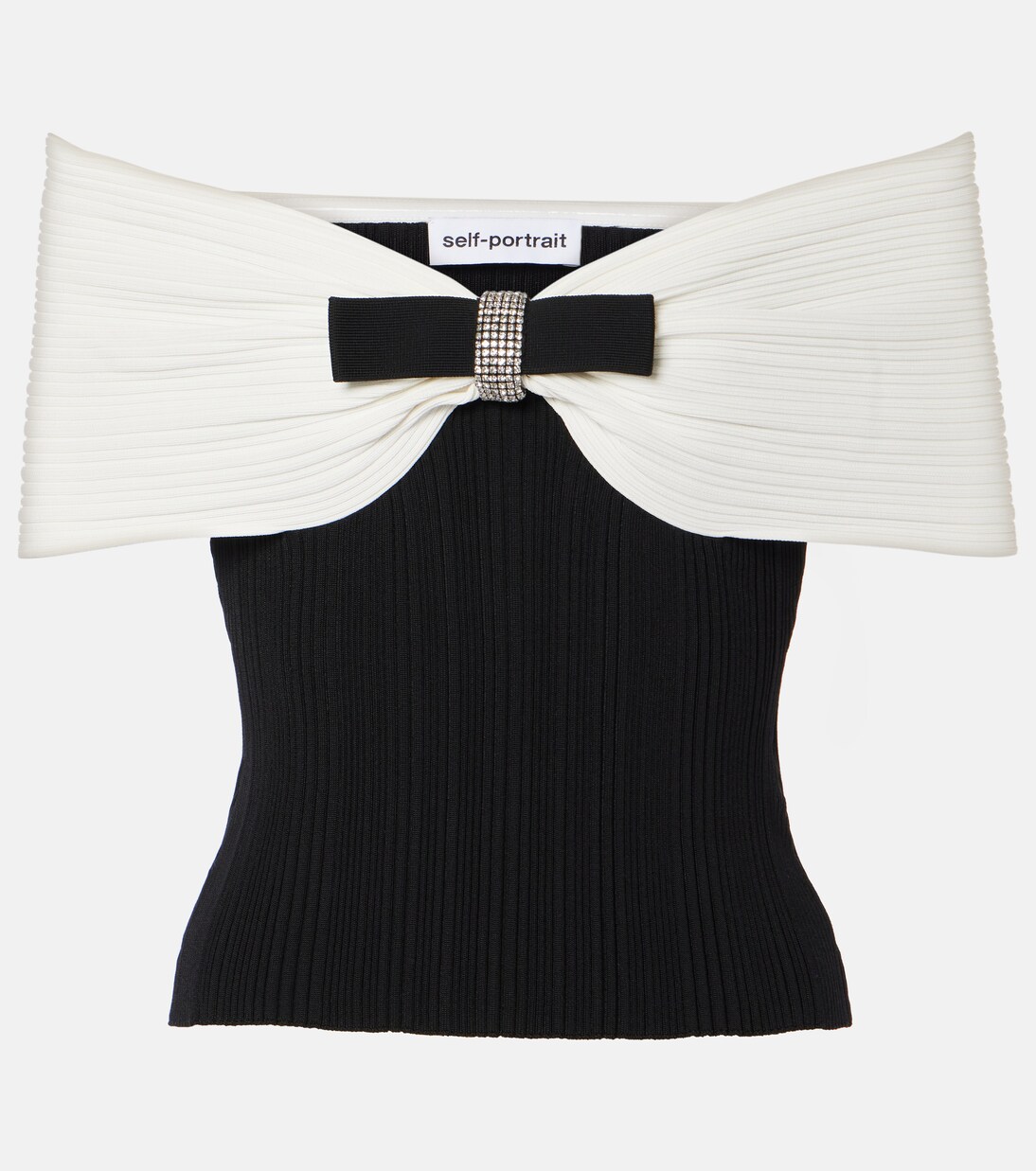 Back Cut-Out & Bow Ribbed Knit Top