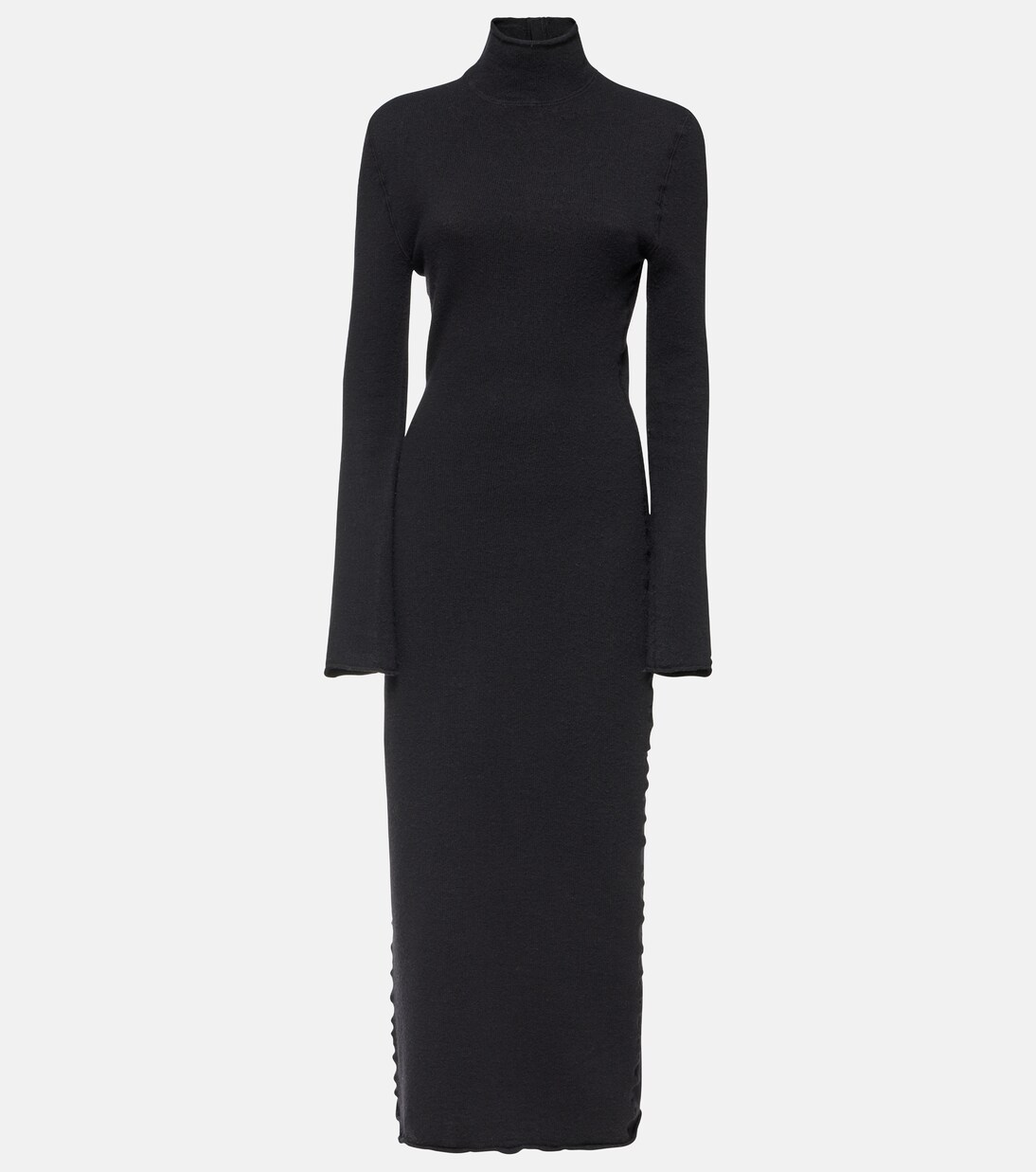 Knitted wool maxi dress in black - Bottega Veneta | Mytheresa