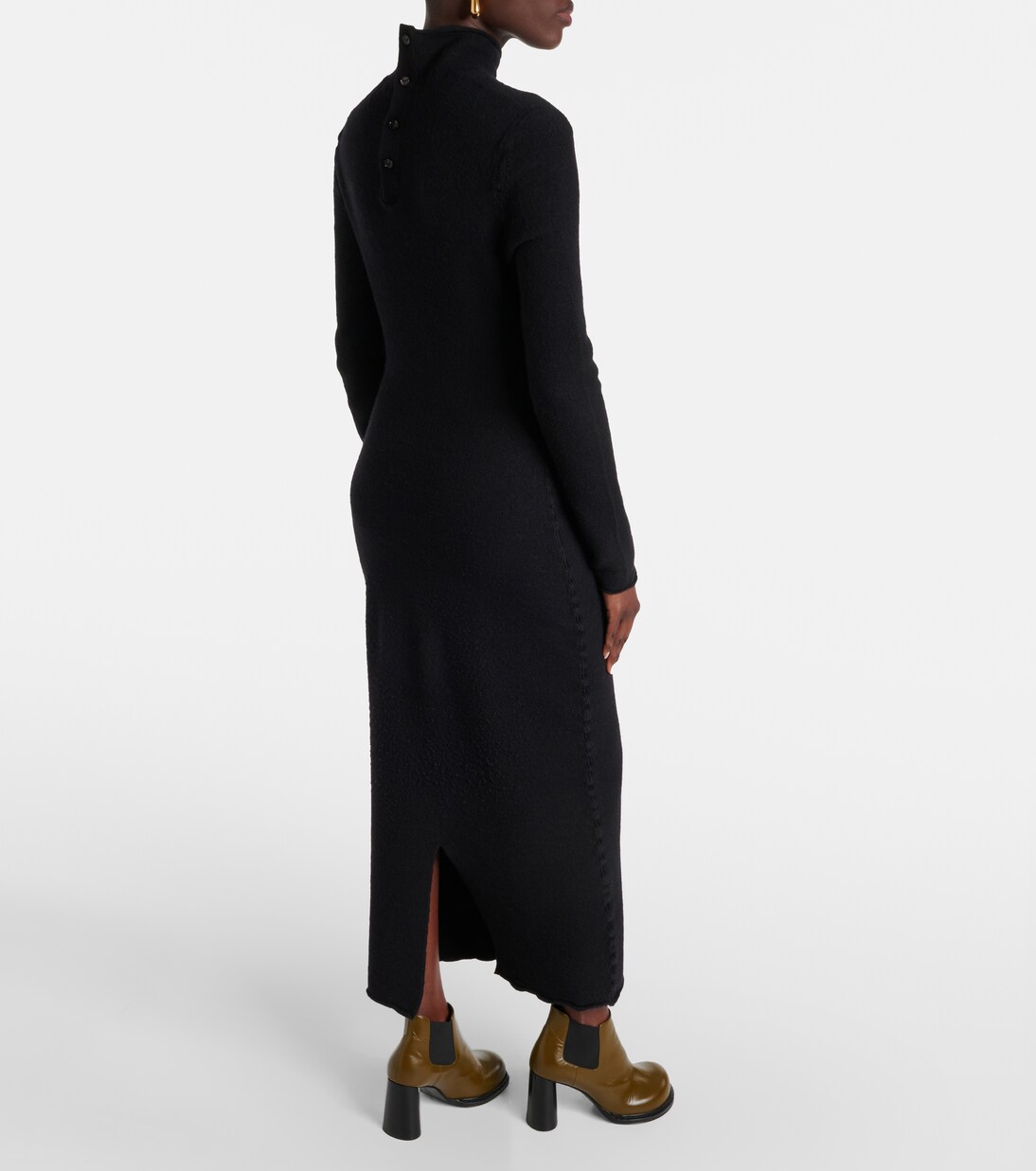 Knitted wool maxi dress in black - Bottega Veneta | Mytheresa