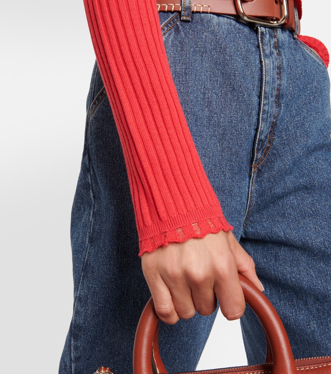 Pink Ribbed Wool Cardigan main image 1