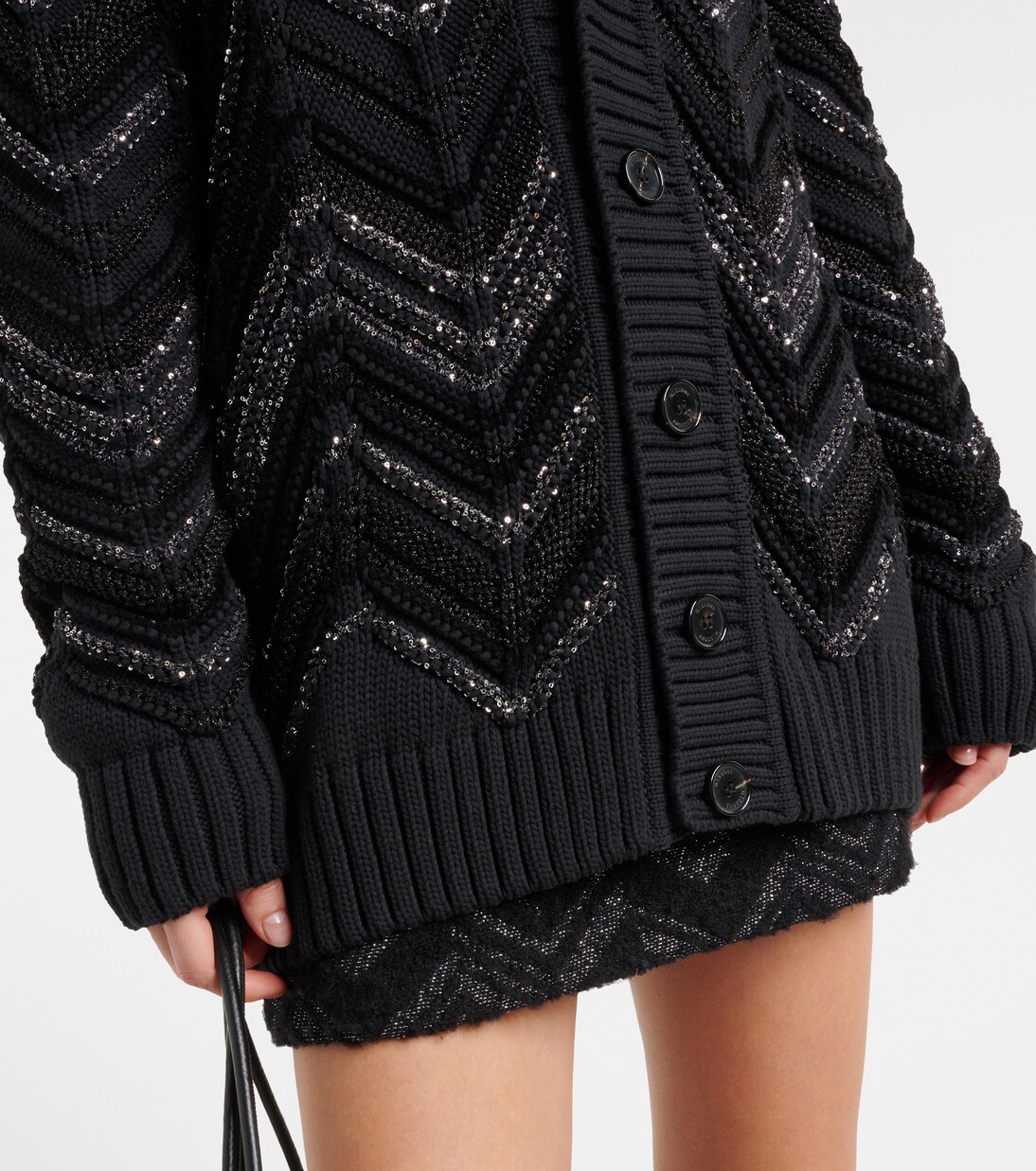 PIECES dam cardigan PCRISSI - Black Black sequins