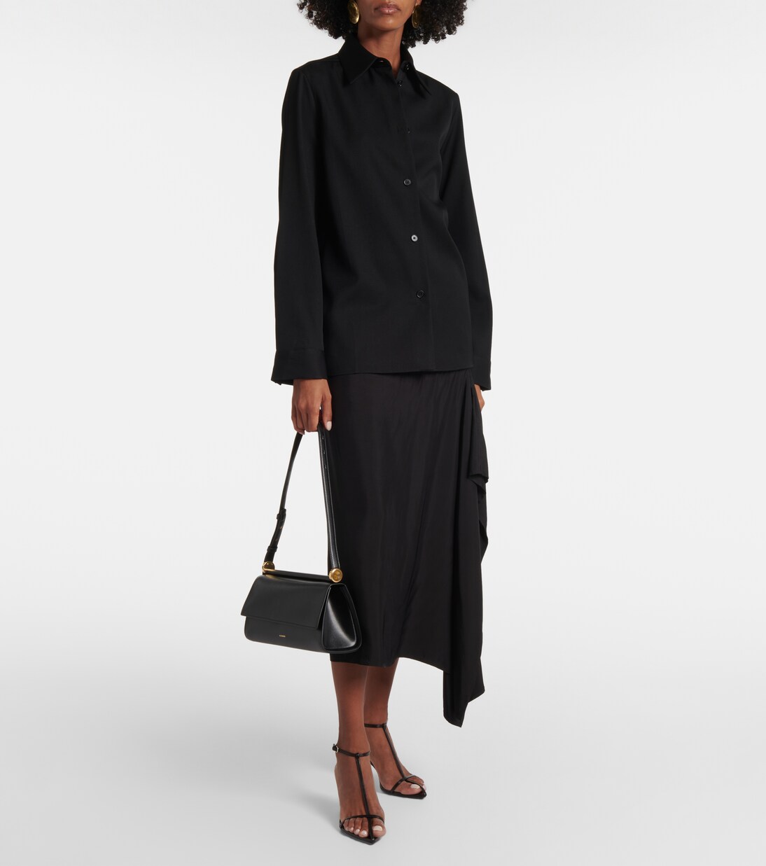 Jil Sander Black Calf Leather Bos Taurus Shoulder Bag main image 1
