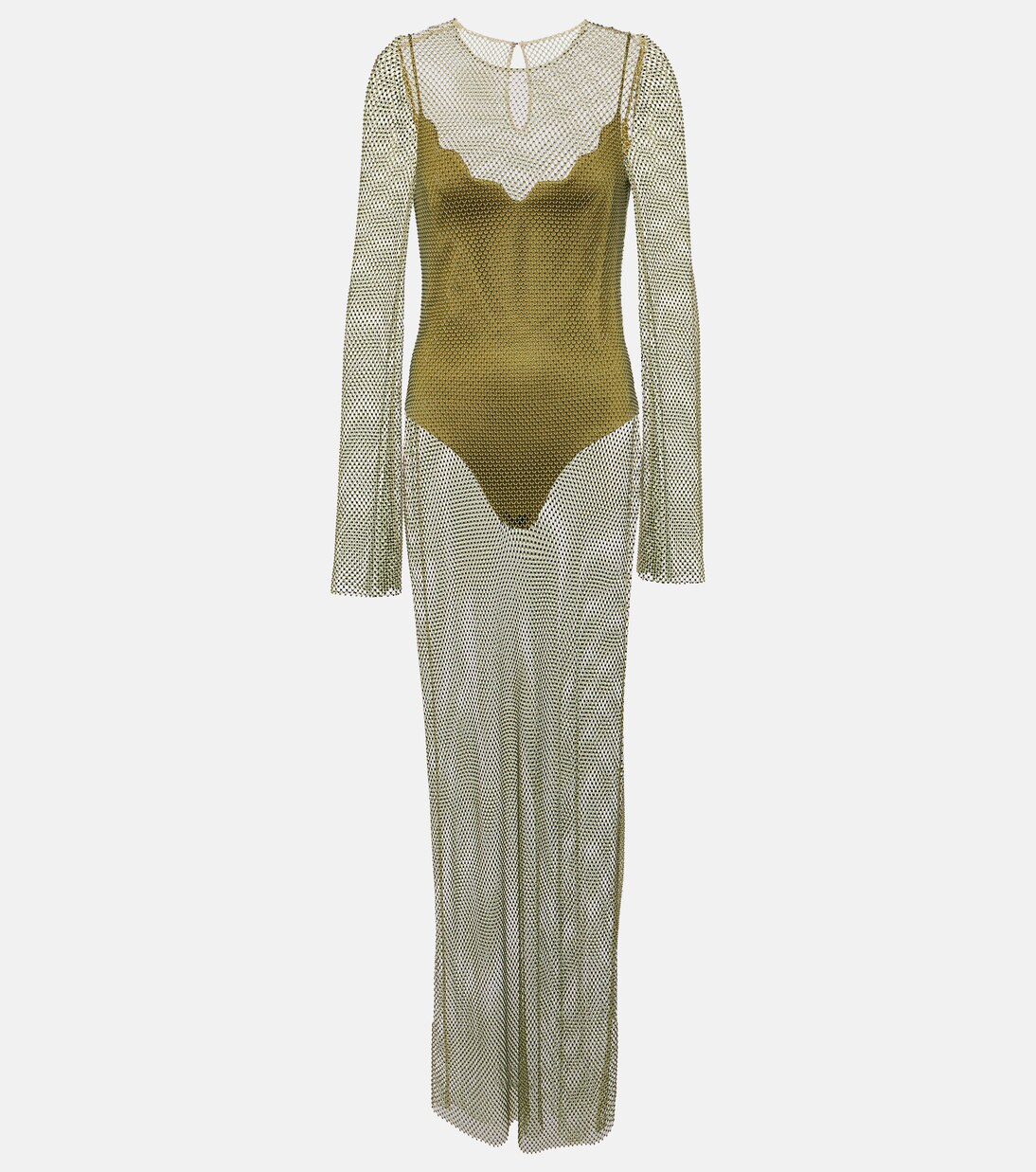 Marian style White Crystal Embellished Maxi Dress main image 1