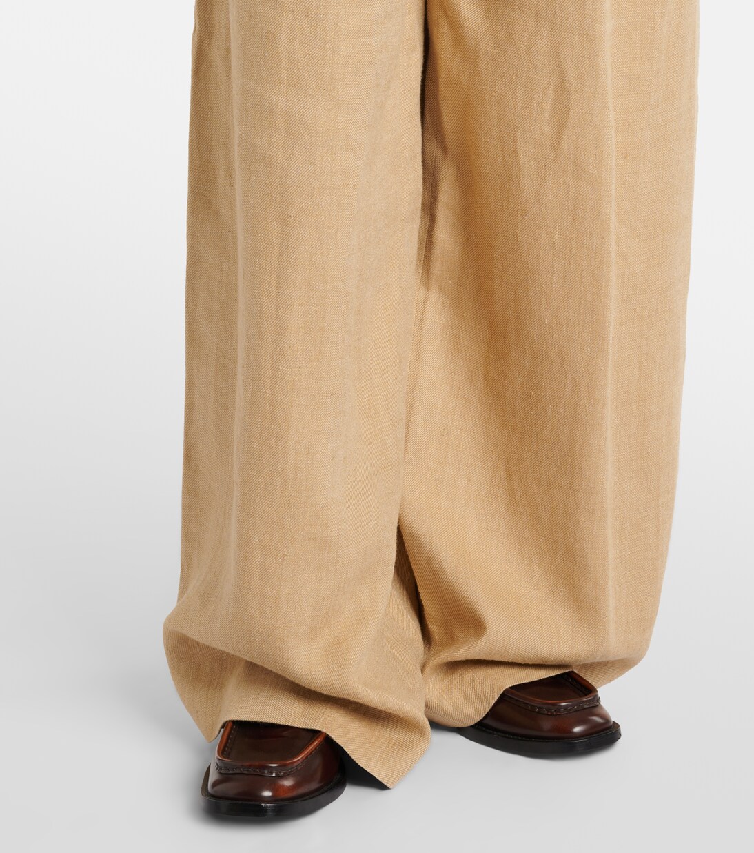 Greer silk and linen wideleg pants in beige Ralph Lauren Collection
