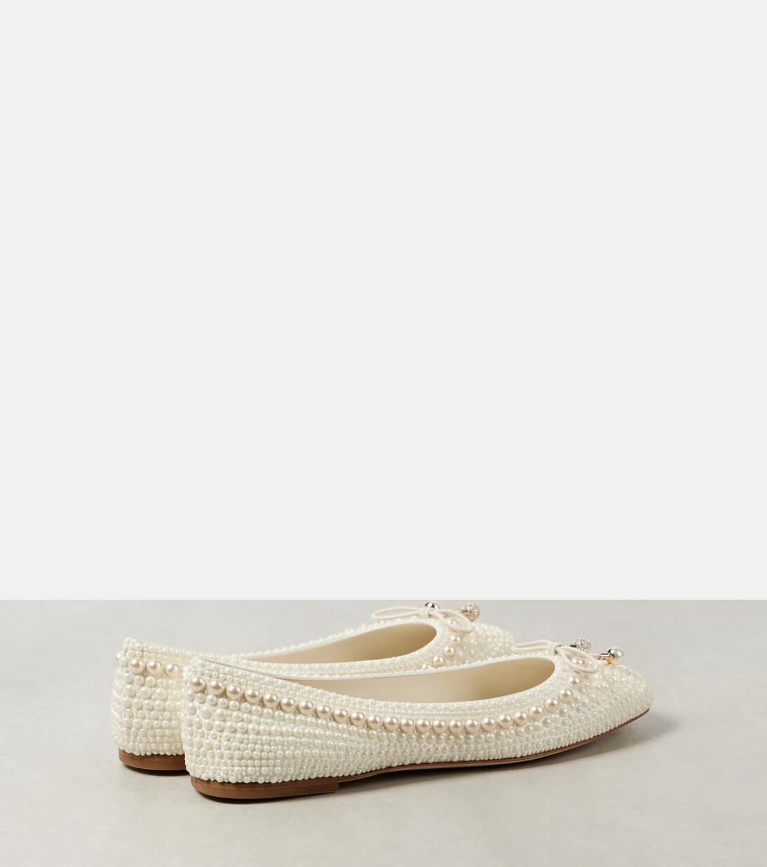 Jimmy 26s Ballet Flats White Beige Lace Sheepskin 605962
