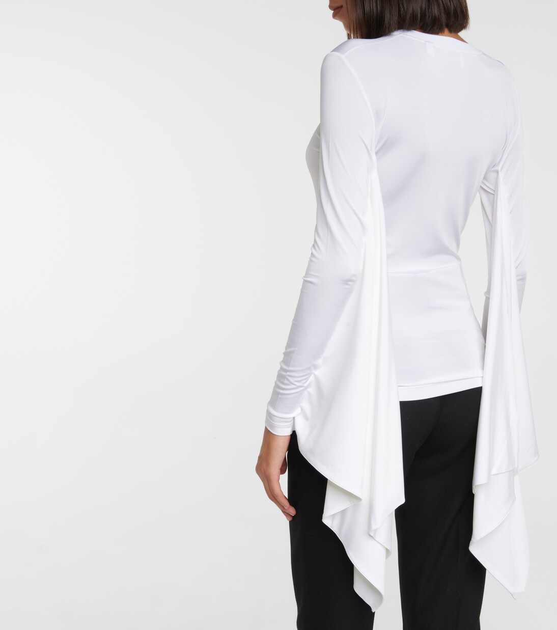 sheer python printed jersey high neck top