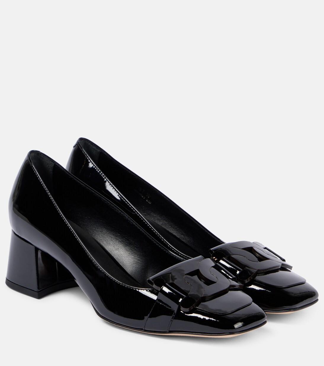 Patent Leather And PVC Mid Heel Pumps - 6cm