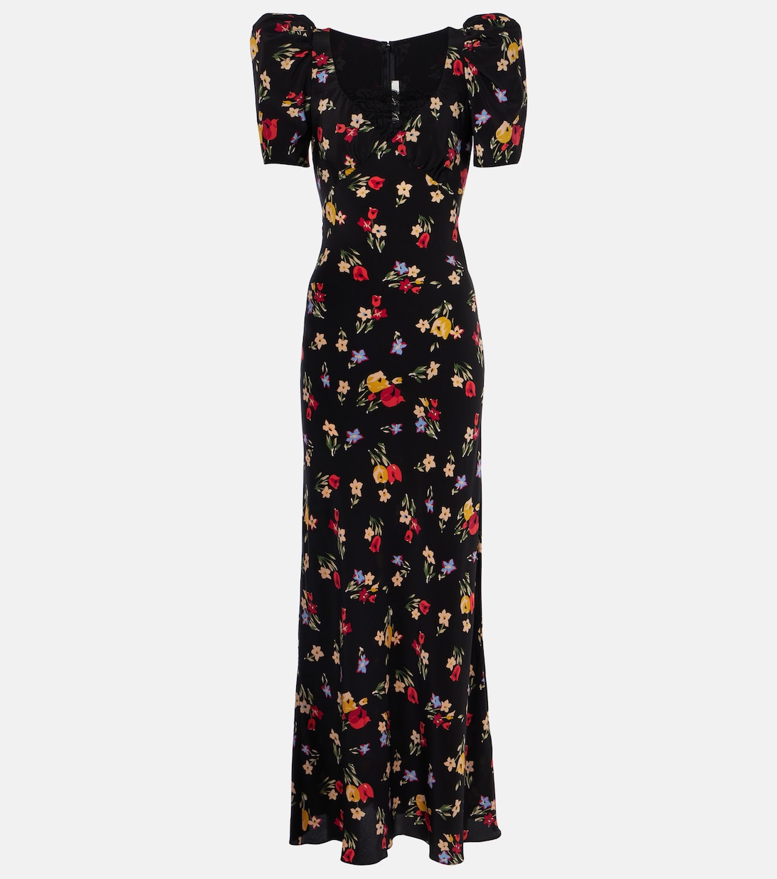 Maxi Jupe Longue Whistles 100% Soie Motif Fleurs - Taille UK 8 (vert/bleu) - Occasion Parfait état