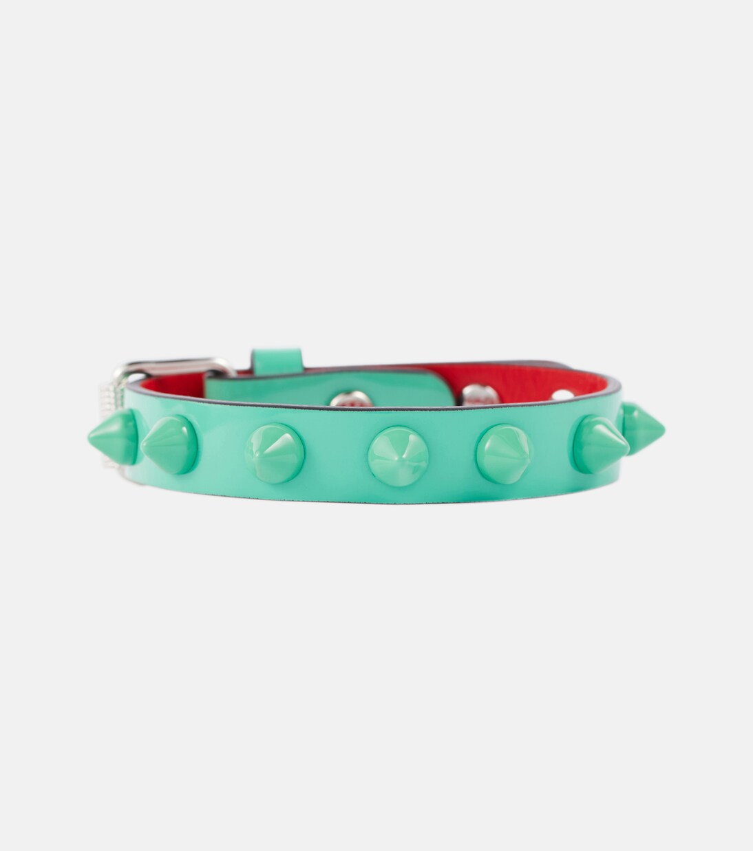 Loubilink embellished leather bracelet in green Christian Louboutin