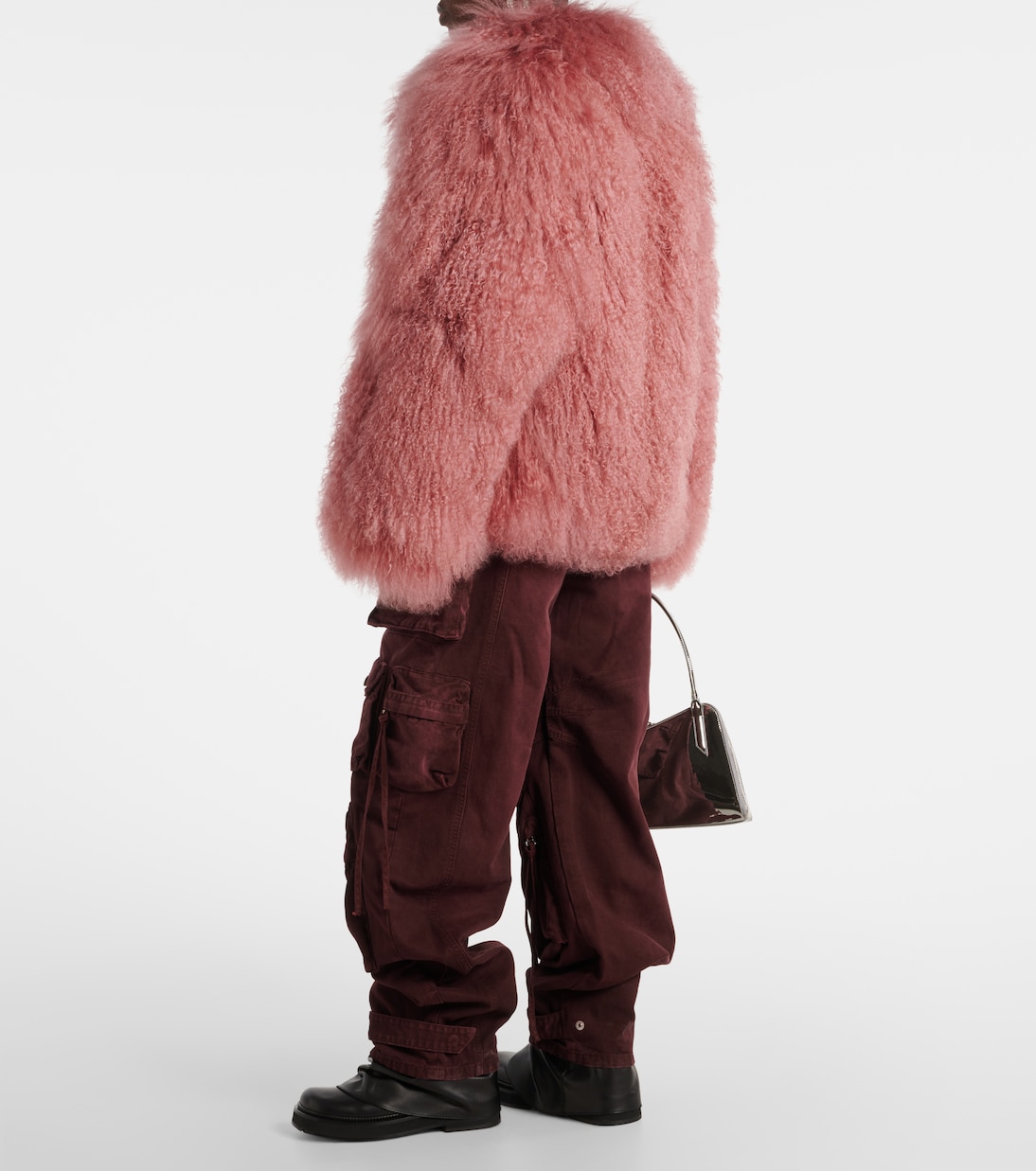Shearling jacket in pink - The Attico | Mytheresa