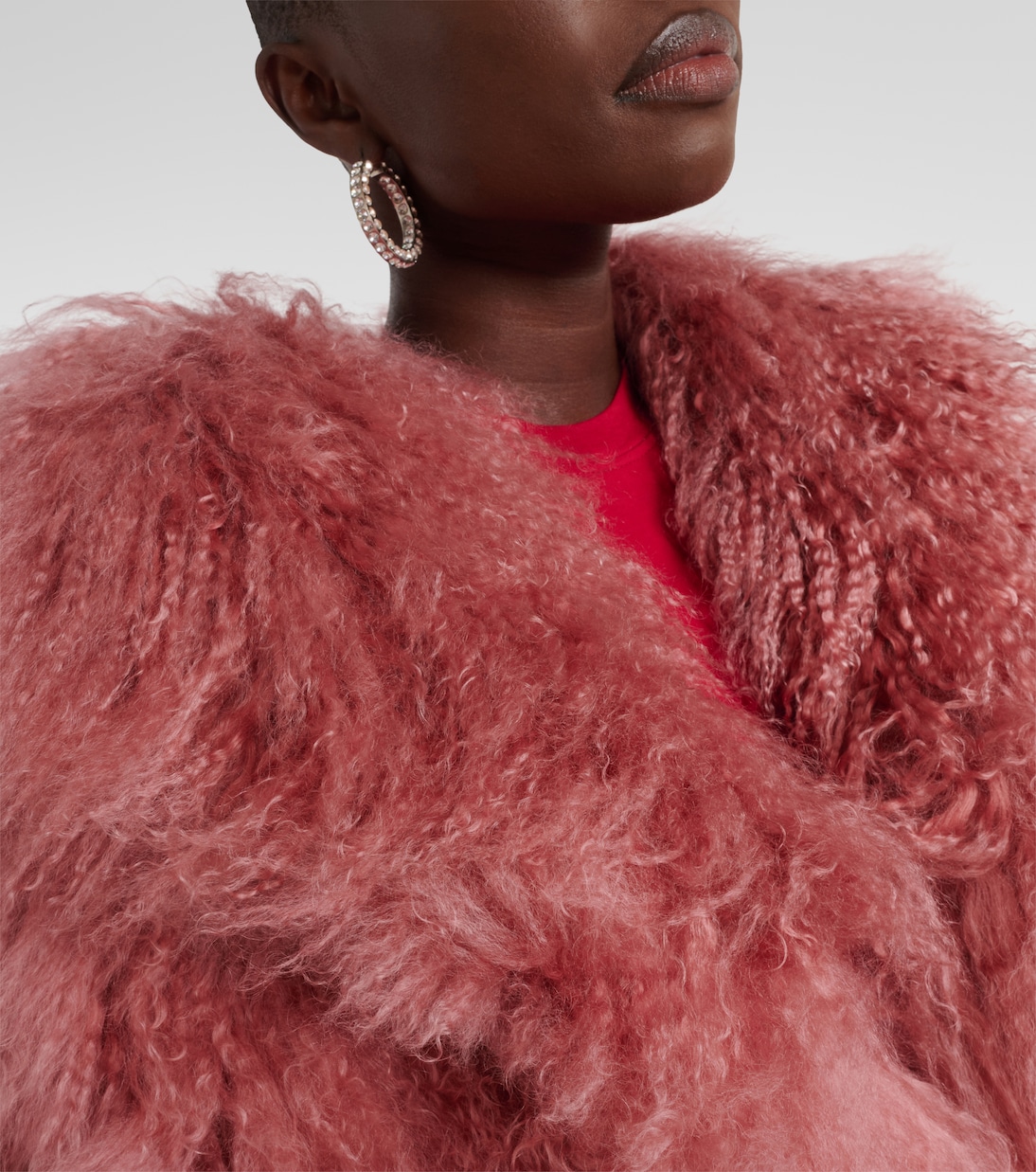 Shearling jacket in pink - The Attico | Mytheresa