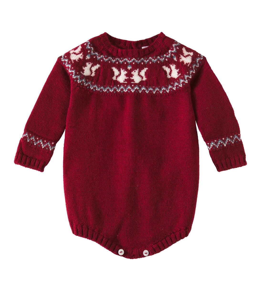 Baby wool onesie in burgundy La Coqueta Mytheresa
