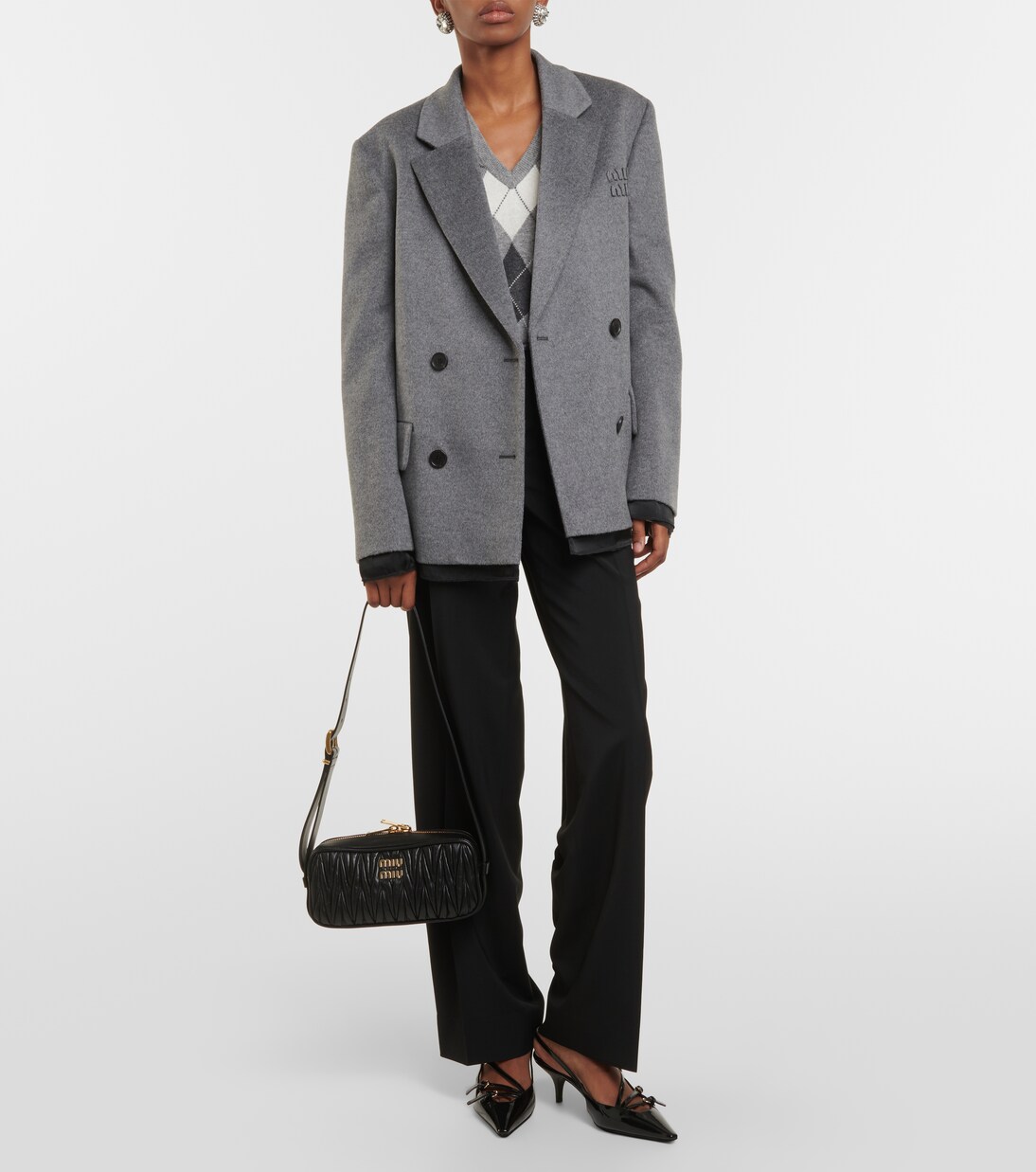 Schultertasche Small aus Matelassé-Leder in Schwarz - Miu Miu  