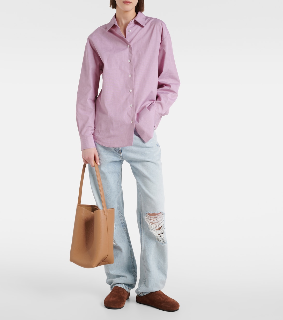 Schultertasche N/S Park Medium aus Leder in Braun - The Row  