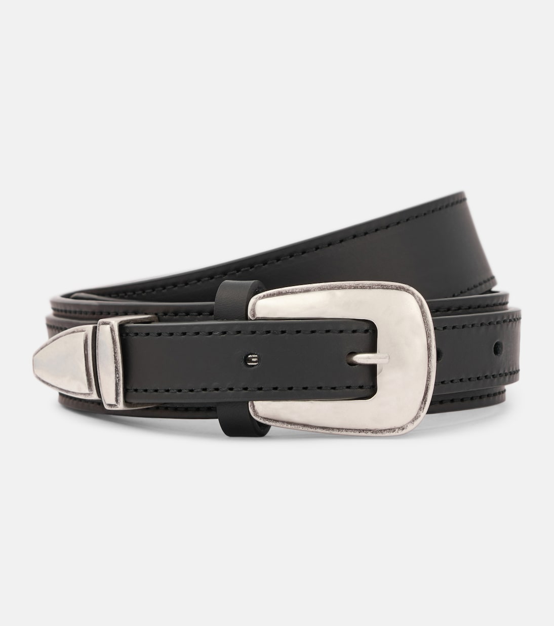 Minimal Western leather belt in black - Lemaire | Mytheresa