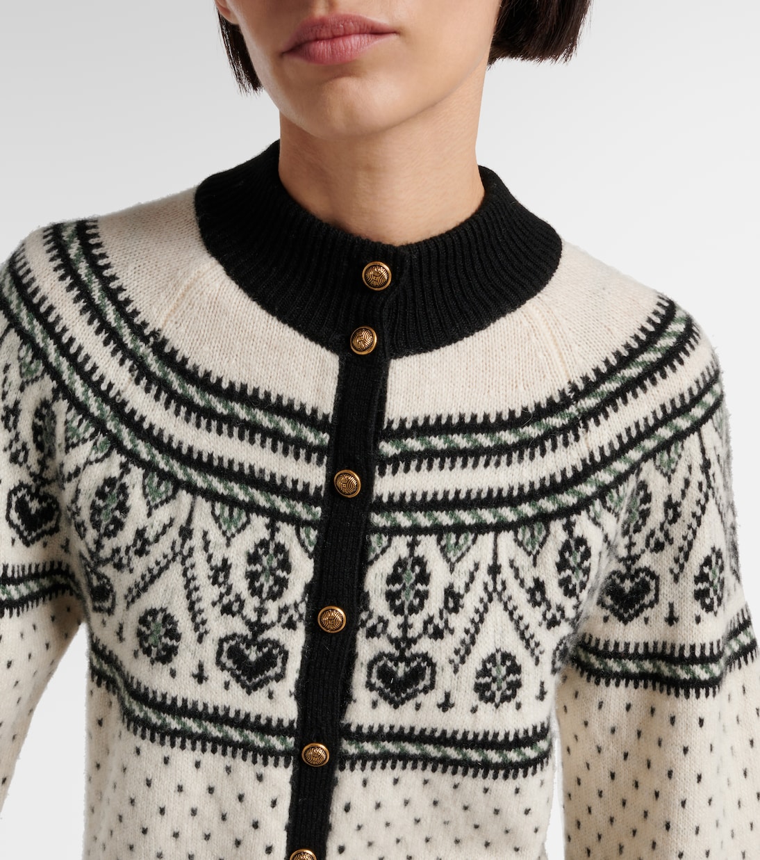 Kayla Cardigan - Kylie Heart Jacquard Morganite