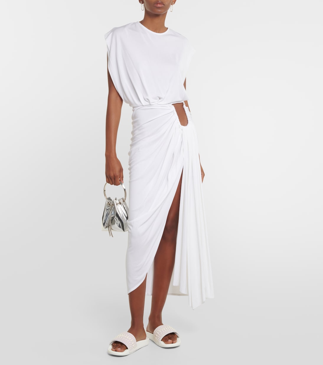 Pantoletten mit Zierperlen in Weiß - Jimmy Choo | Mytheresa 