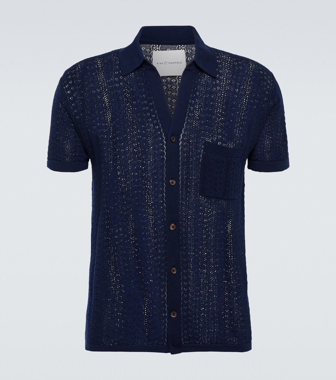Openwork wool shirt in blue - King Tuckfield | Mytheresa