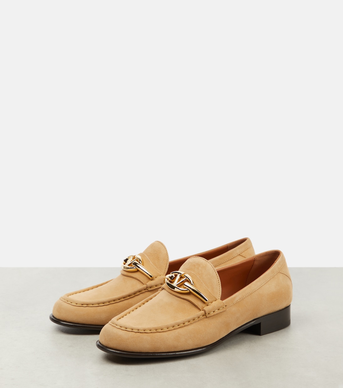 Valentino Garavani Blue Fabric Slip-On Loafers