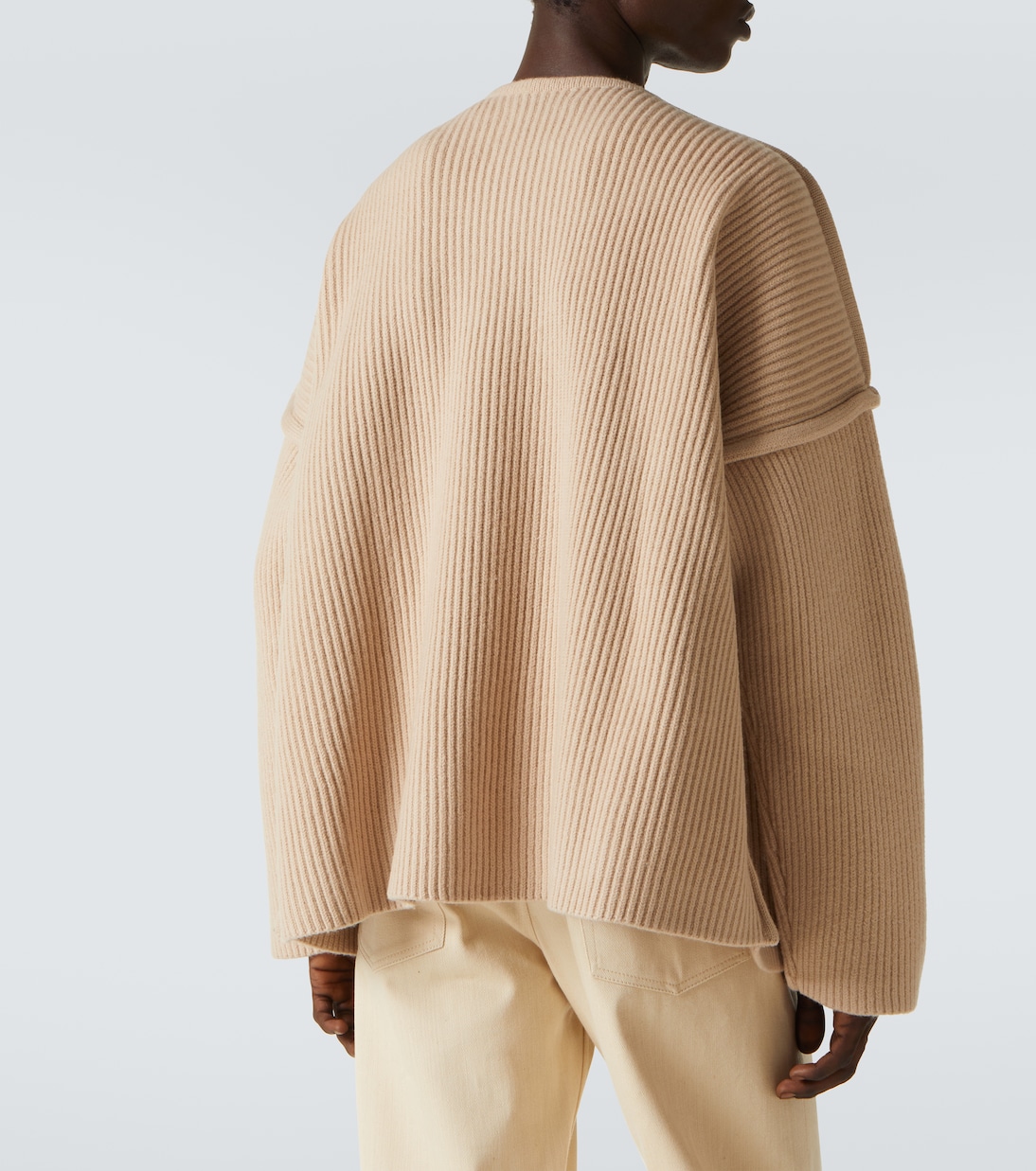 Oversized wool sweater in beige Jil Sander Mytheresa