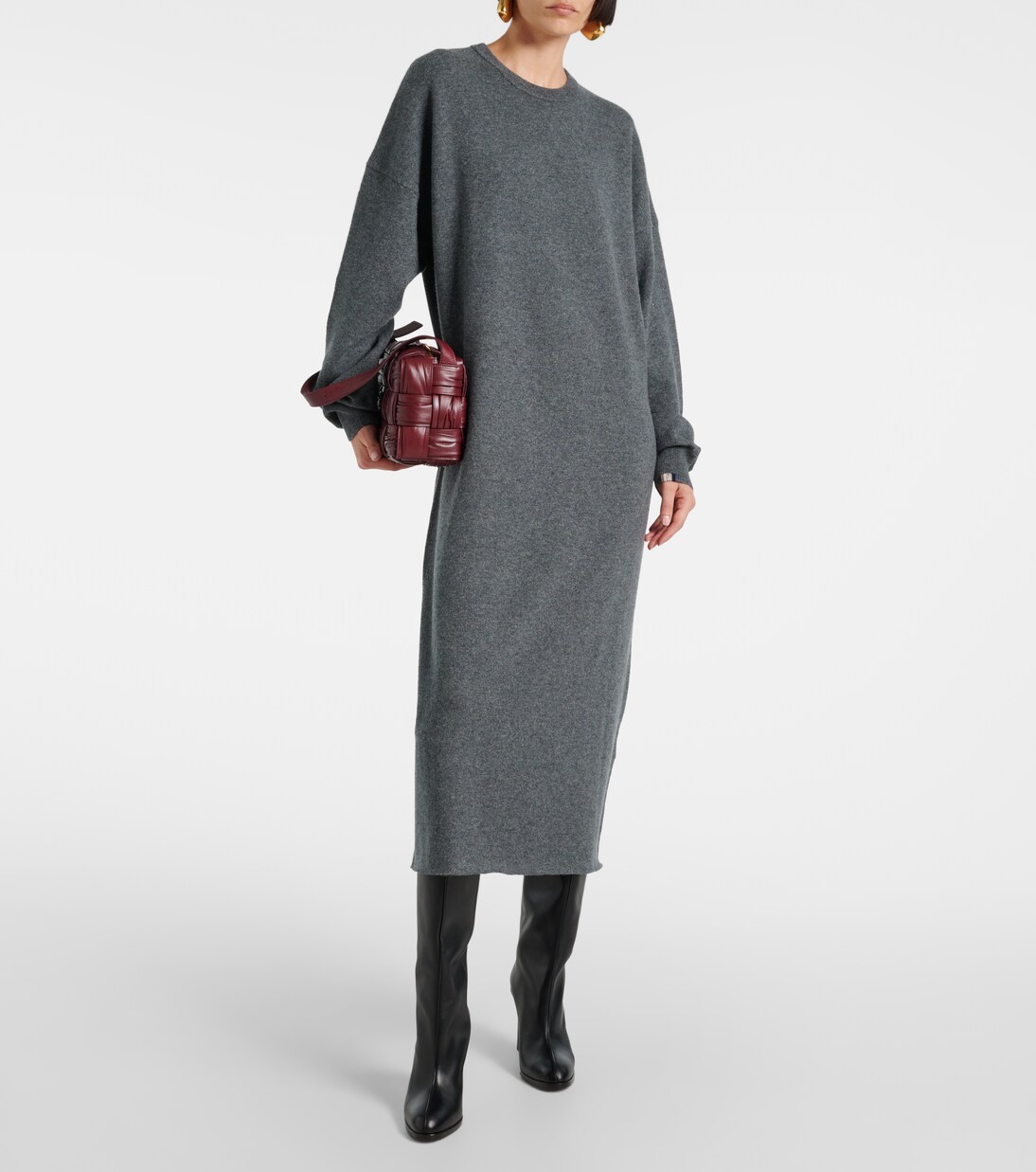 Midikleid N°106 Weird Short in Grau - Extreme Cashmere | Mytheresa