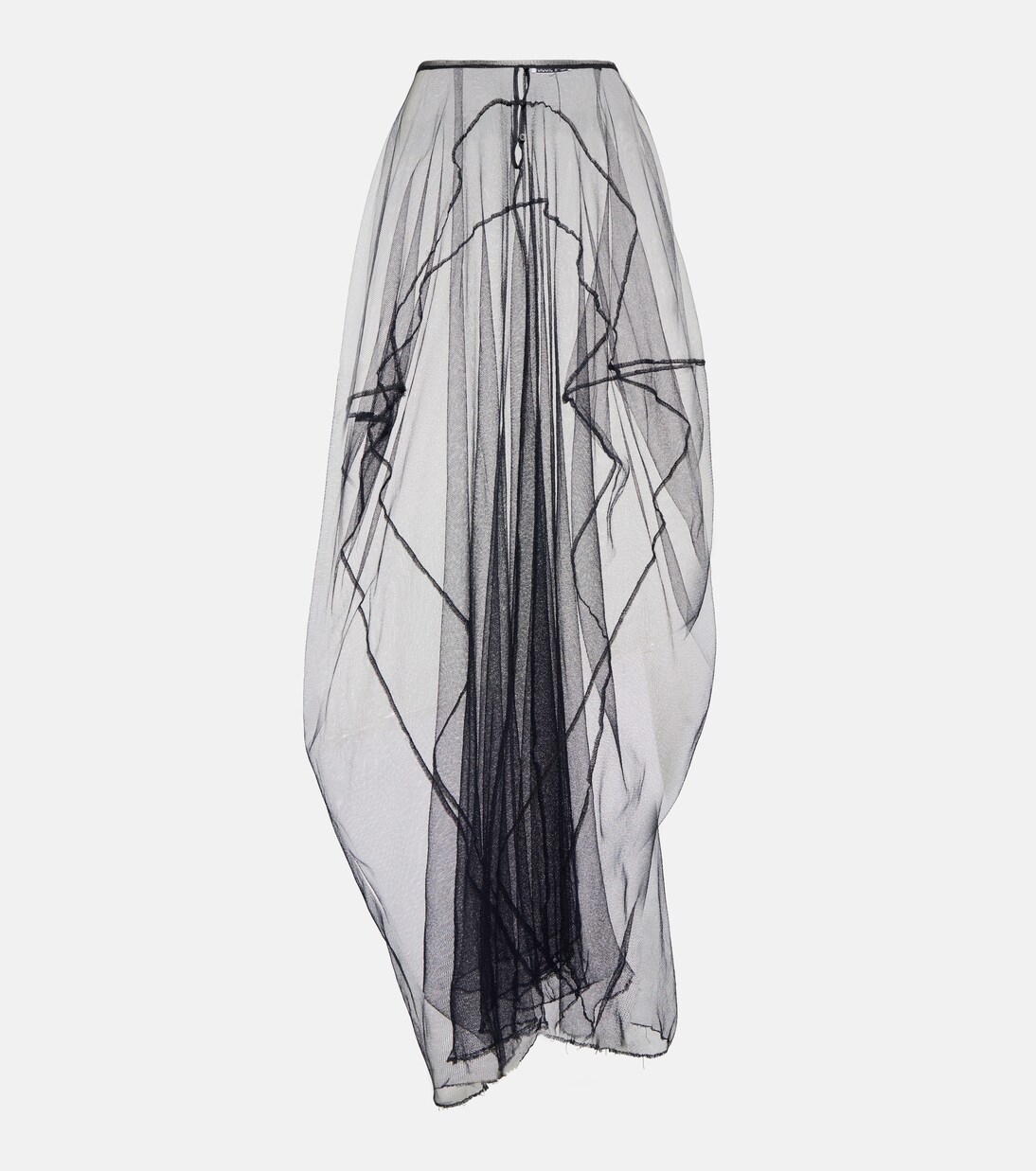 Abra Jacquard Mesh Maxi Skirt in Black