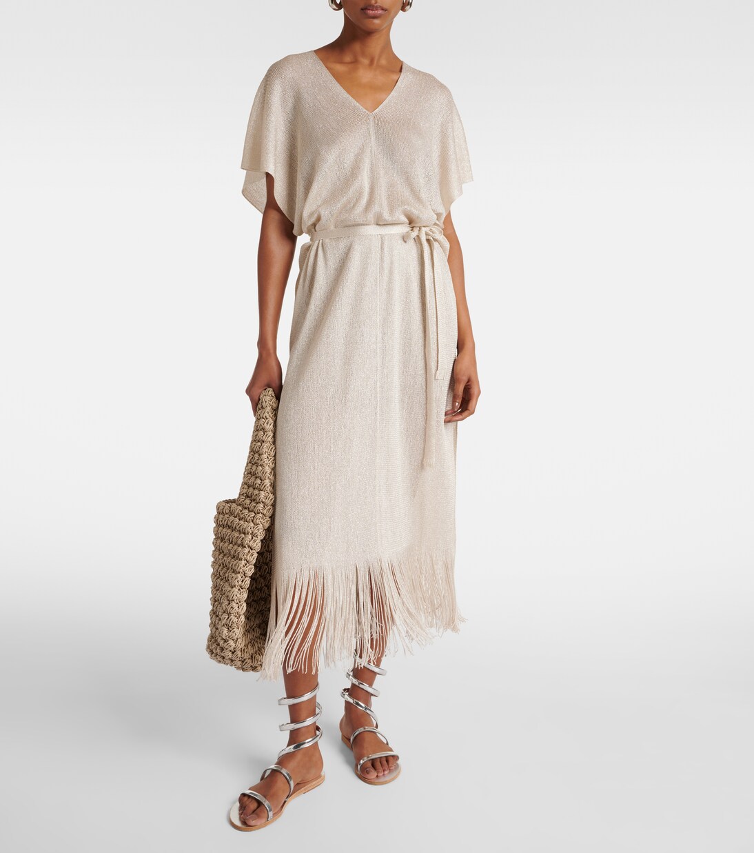 Cover-up Macao aus Lamé in Silber - Max Mara | Mytheresa 