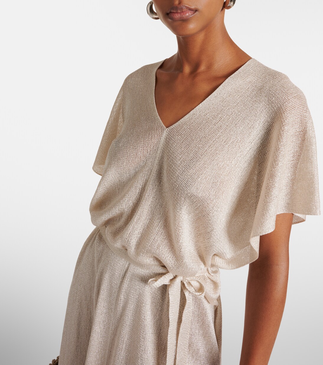 Cover-up Macao aus Lamé in Silber - Max Mara | Mytheresa 