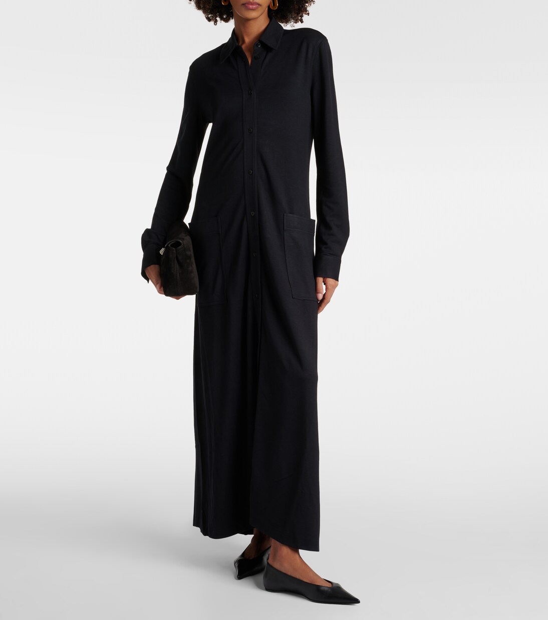 Hemdblusenkleid aus Jersey in Schwarz - Toteme | Mytheresa