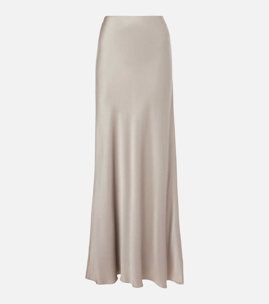 Hezeka Cinched Satin Top & Maxi Skirt Set - Brown