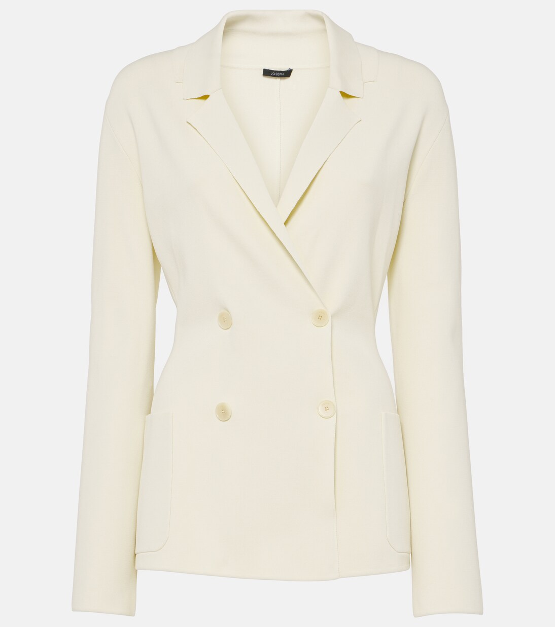 The Milan Double-Breasted Knit Blazer | Latte main image 1