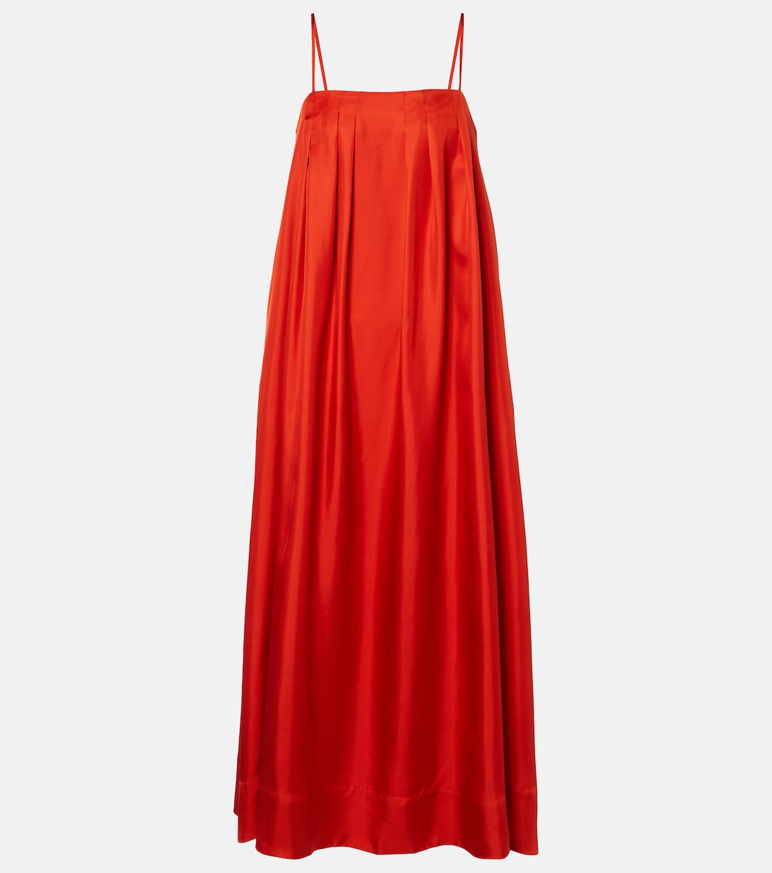 Heather silk twill maxi dress in red Asceno Mytheresa