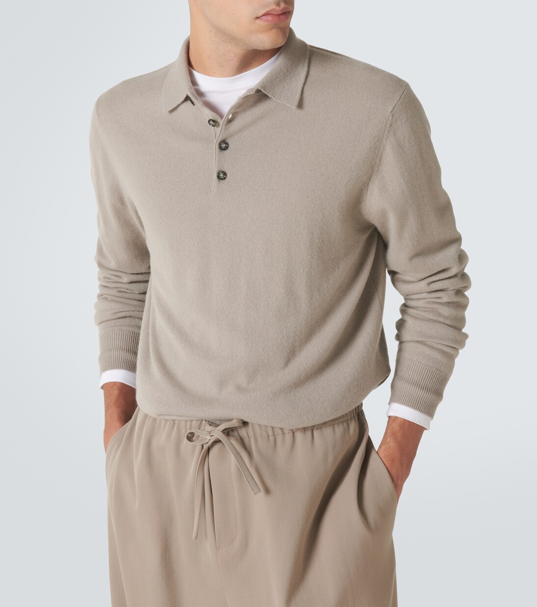 Pure Cashmere Polo Sweater
