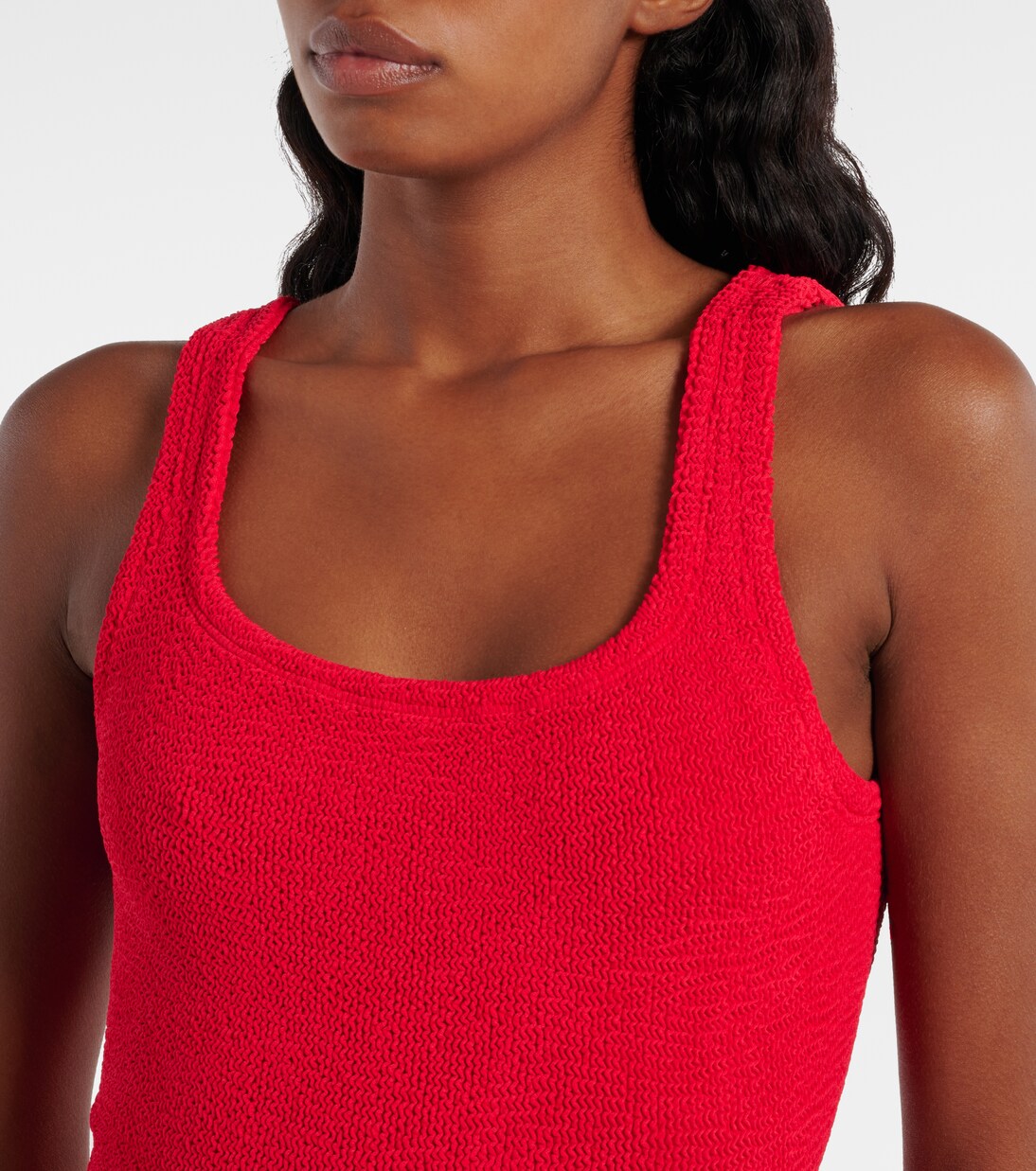 Square Neck swimsuit in red - Hunza G | Mytheresa