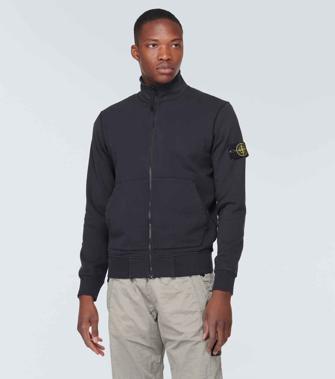 Trainingsjacke Compass aus Baumwoll-Jersey in Blau - Stone Island 