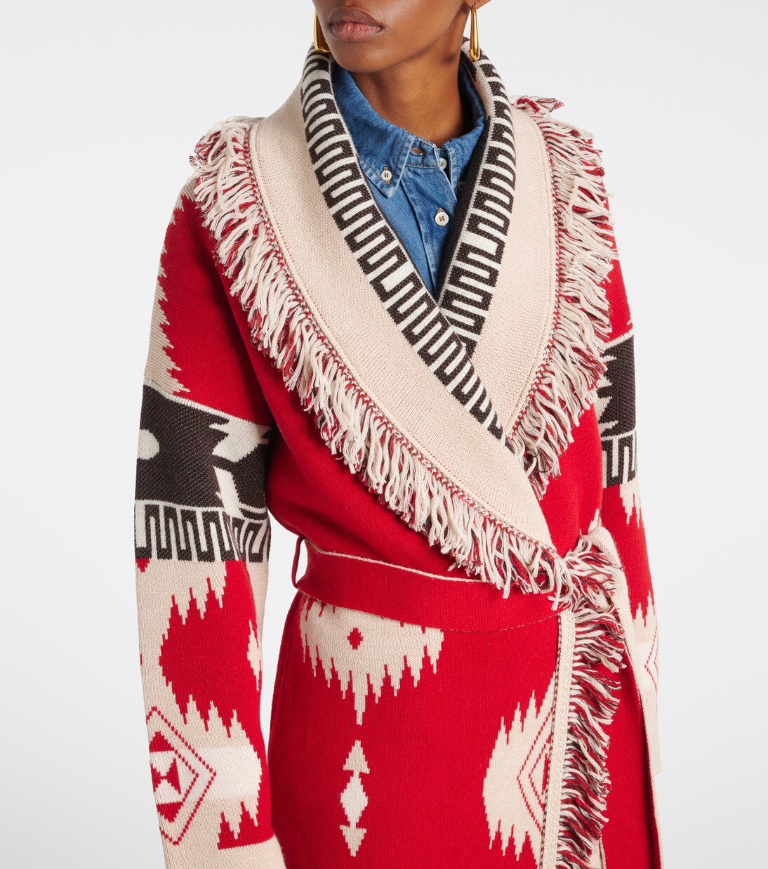 Jouzoor linen coat in red