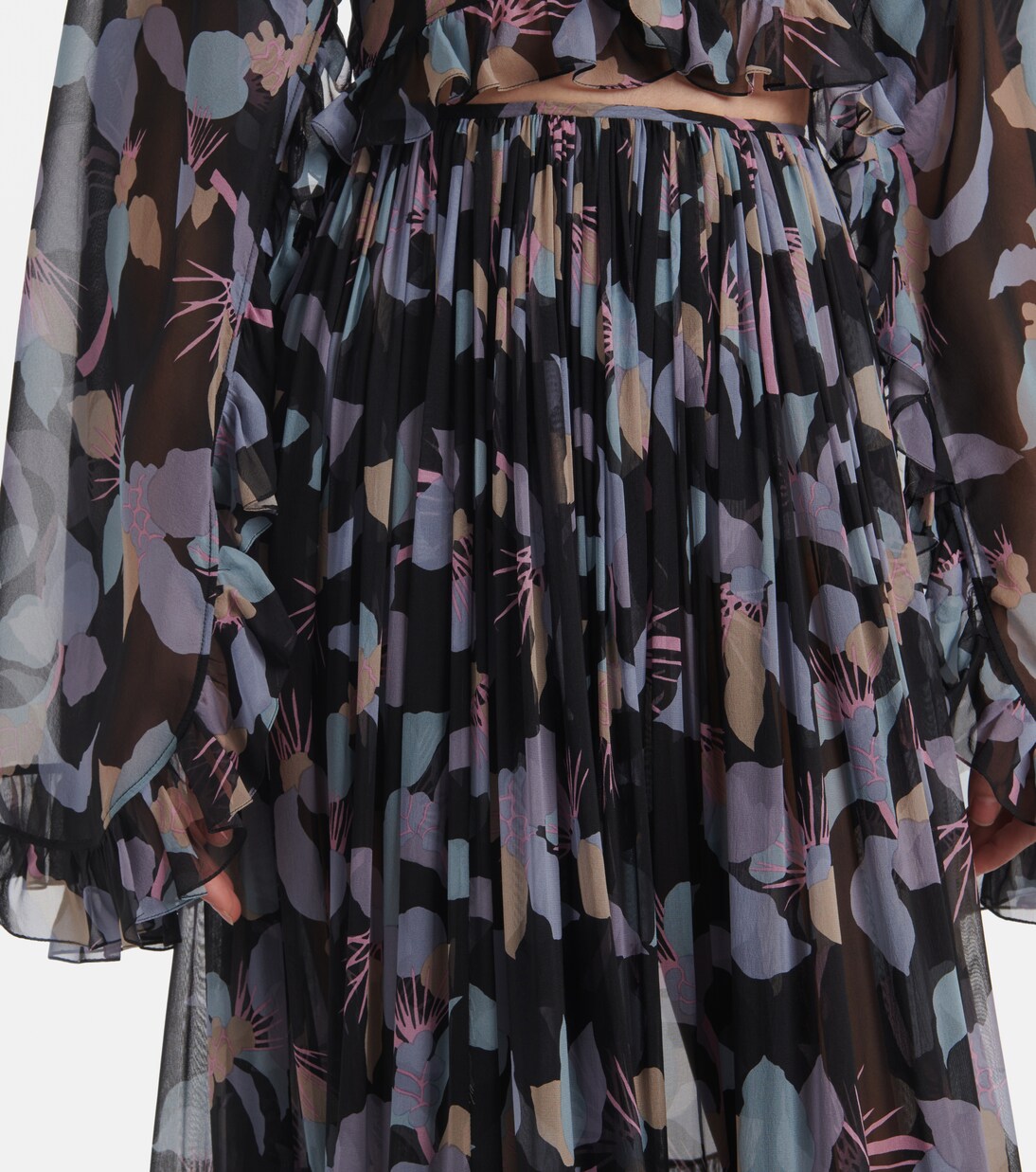 Silk Pleated Maxi Skirt | 12-14