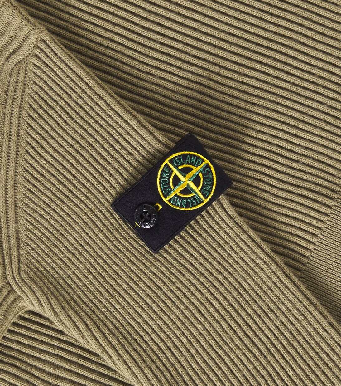 Compass ribbed-knit wool turtleneck sweater in green - Stone Island ...