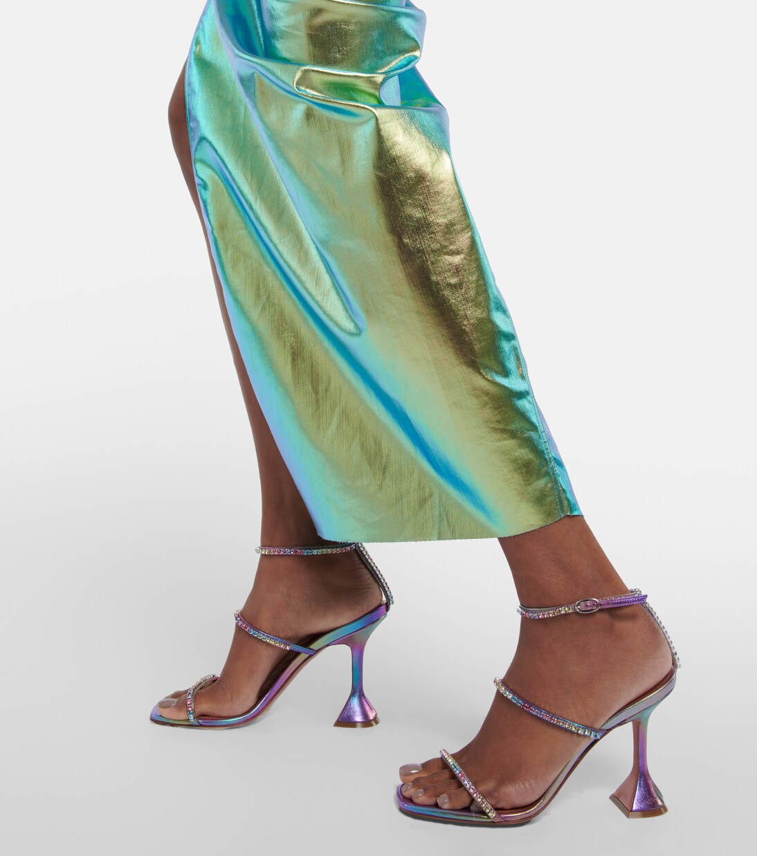 Verzierte Sandalen Gilda aus Leder in Multicolor - Amina Muaddi 