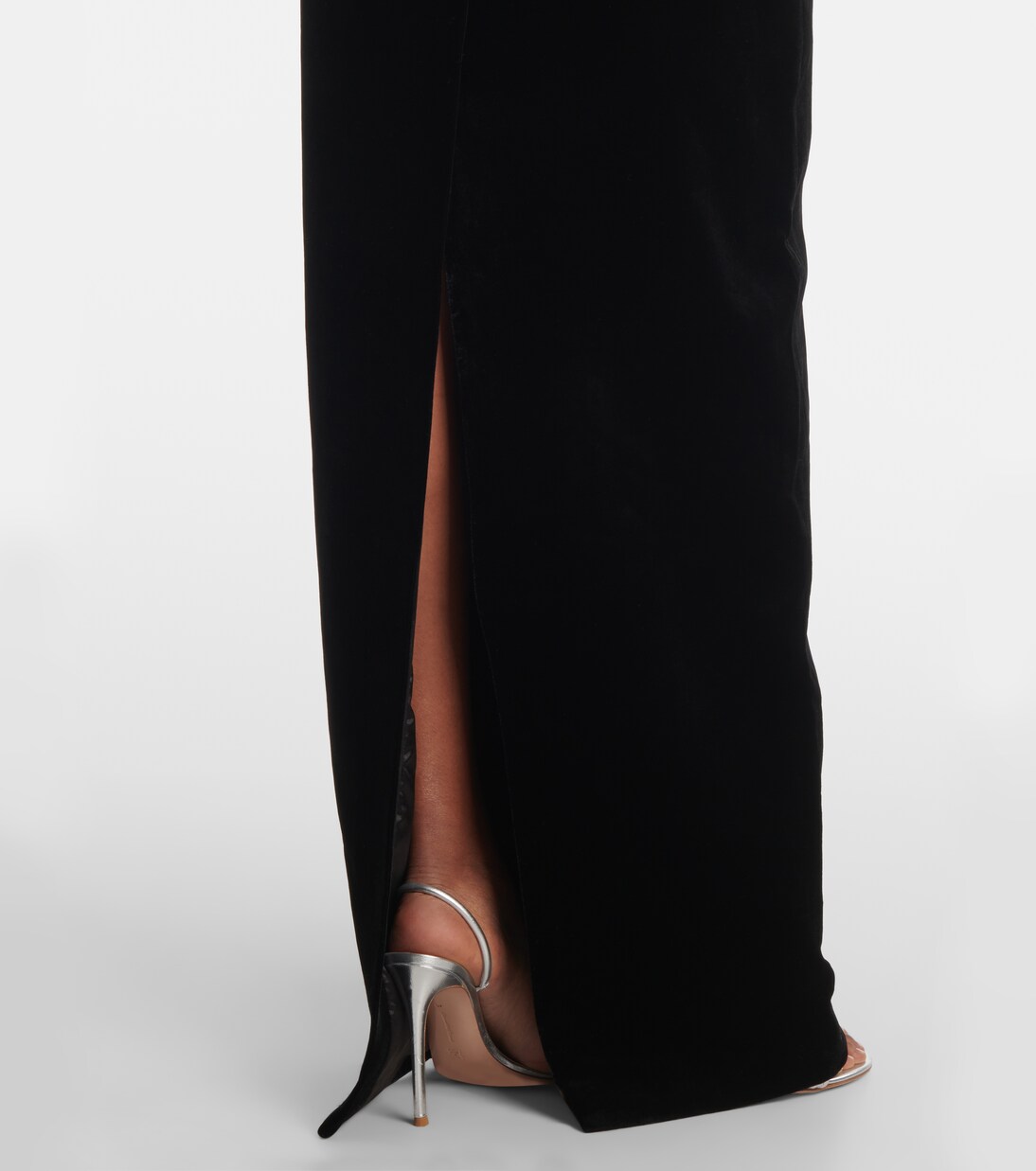 Black Velvet Gown with Resham Embroidery main image 0