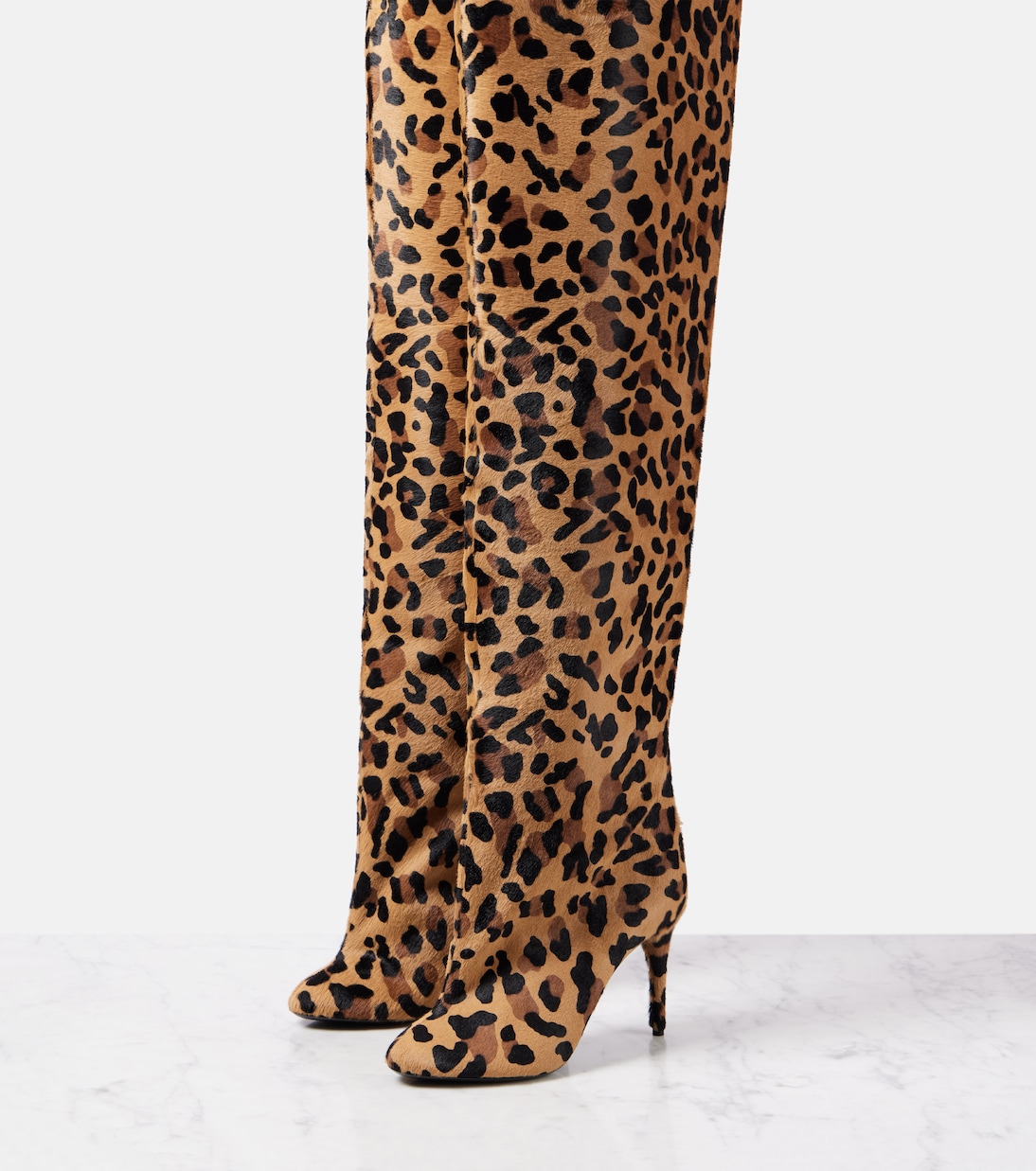 over the knee leopard print boots