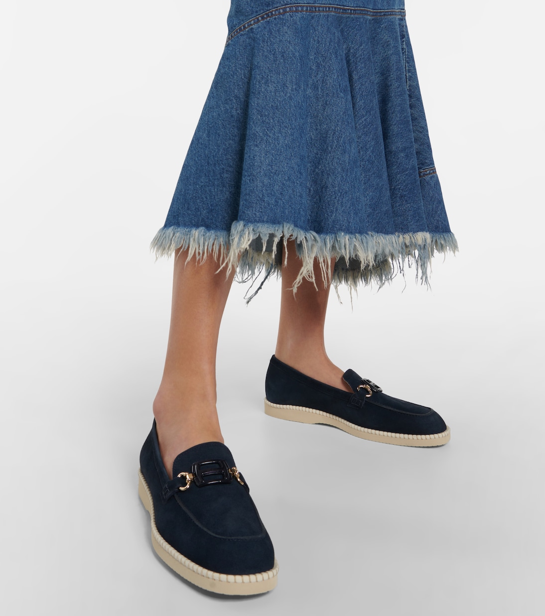 H642 embellished suede loafers in blue - Hogan | Mytheresa