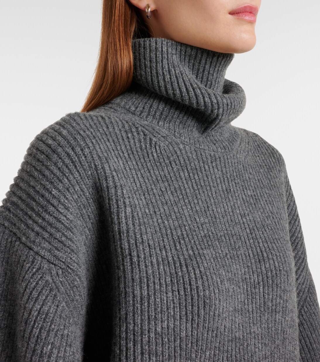 Wool-Blend Turtleneck Jacquard Sweater main image 1