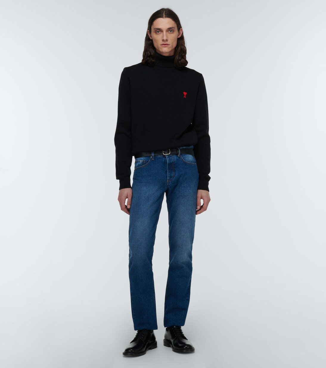 Rollkragenpullover Ami de Cœur aus Wolle in Schwarz - Ami Paris  